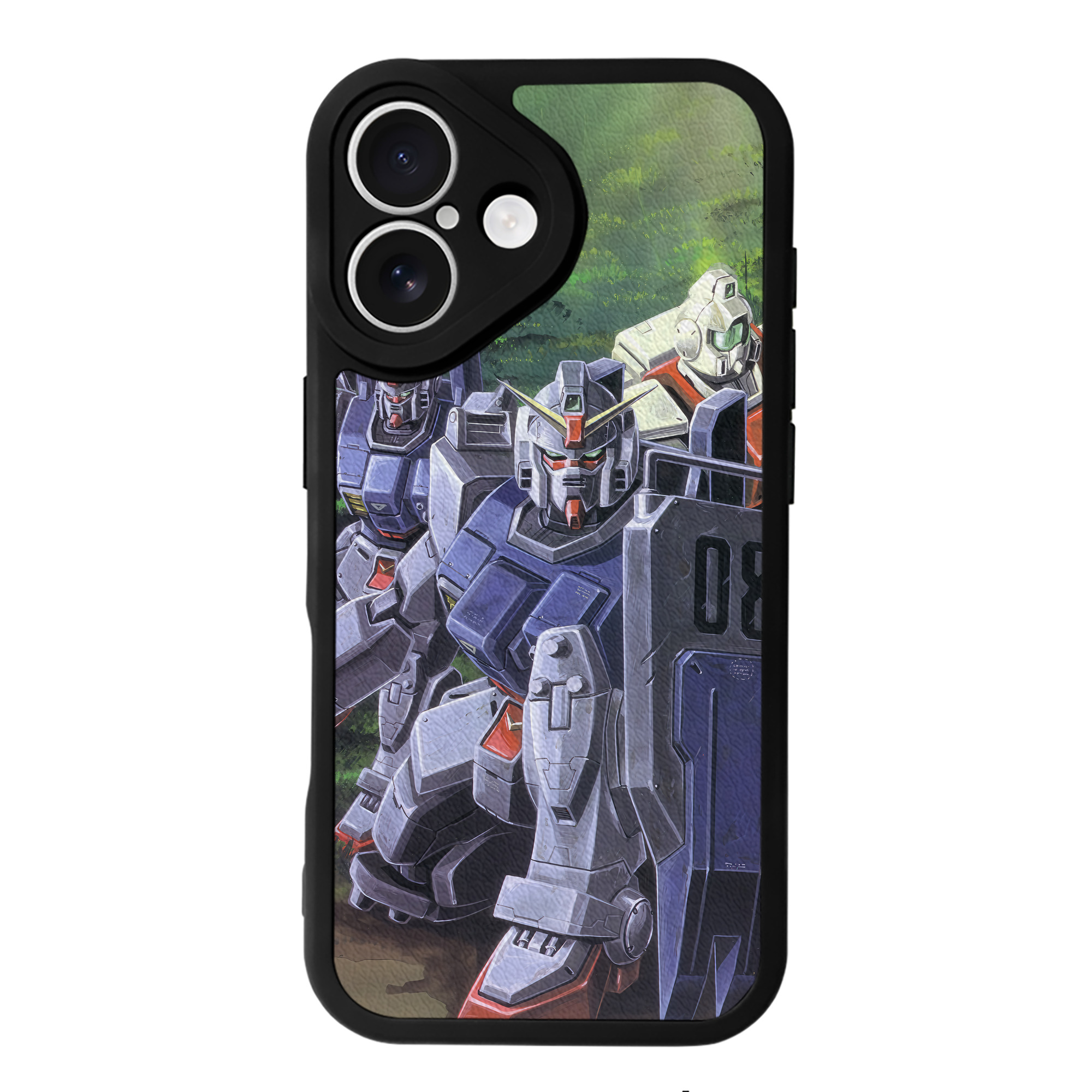 （画像用） 機動戦士ガンダム Mobile Suit Gundam 【iPhone 16シリーズ対応】シリコンスマホケース（レザー調） 材質：シリコン